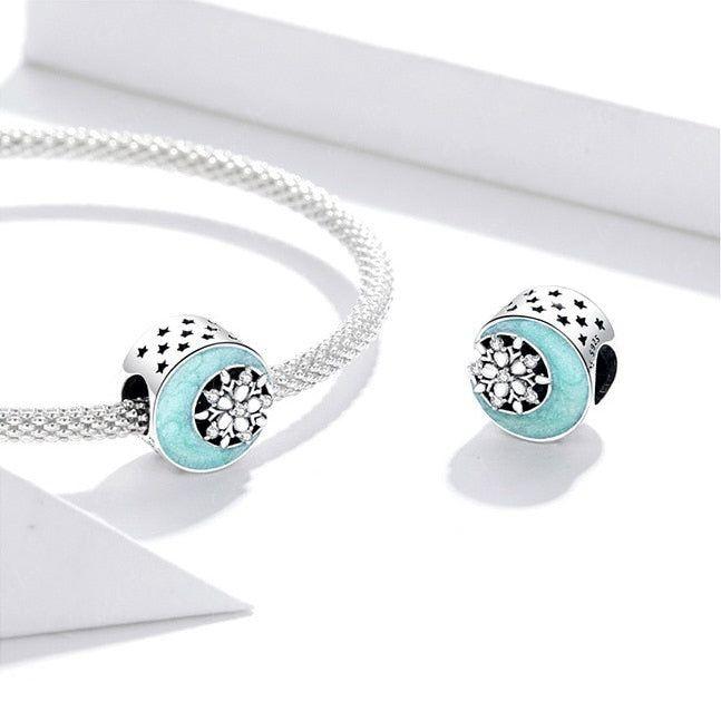 moon snowflake bead charm