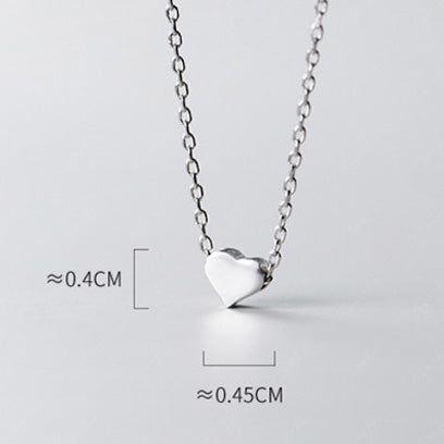 tiny heart sterling silver necklace