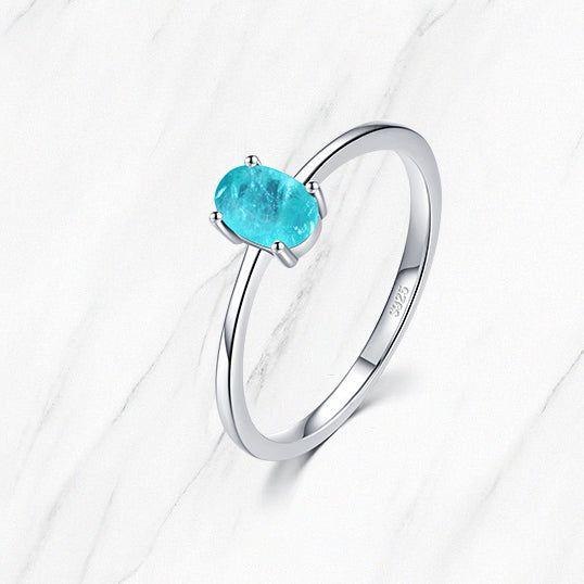 Turquoise tourmaline sterling silver ring