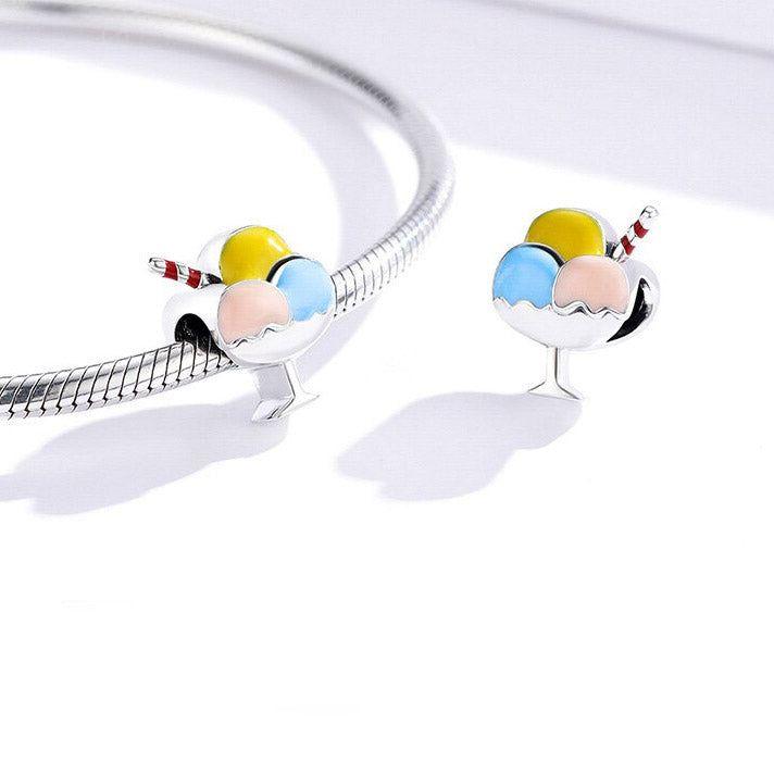 ice cream cup bead charm for bracelet