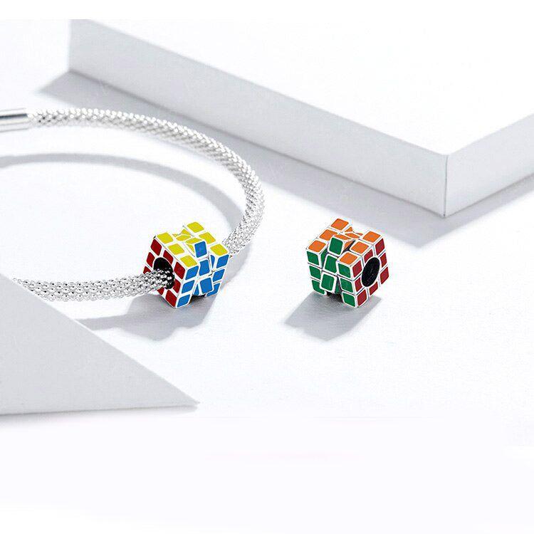 rubik cube bead charm