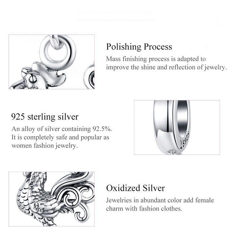 Rooster sterling silver pendant charm for bracelet