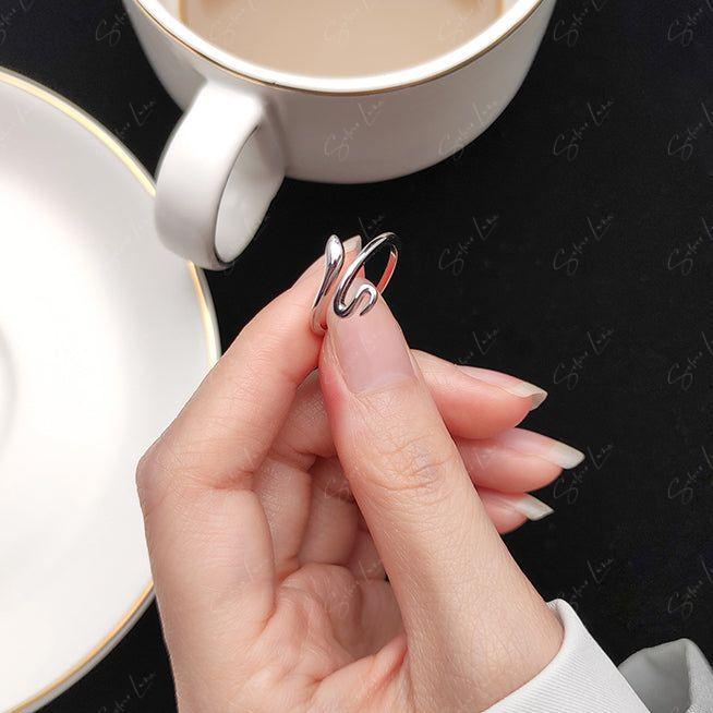 Dainty snake wrap adjustable sterling silver ring