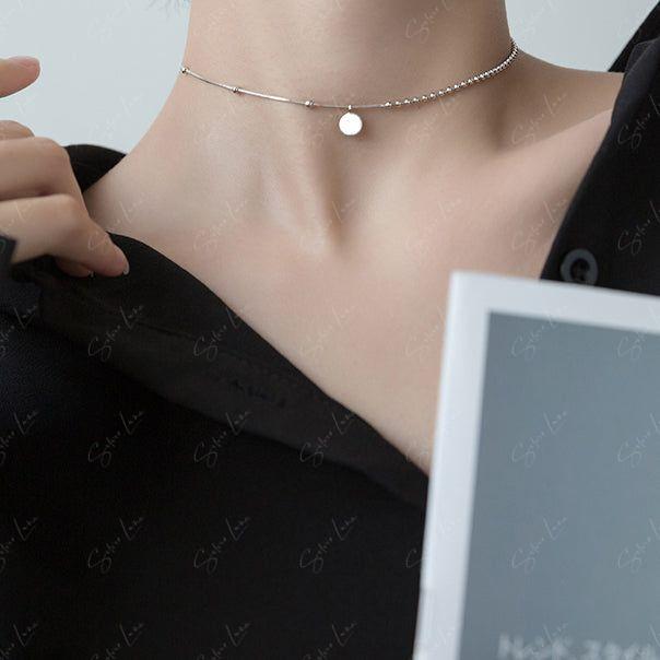 Lucky charm sterling silver choker necklace