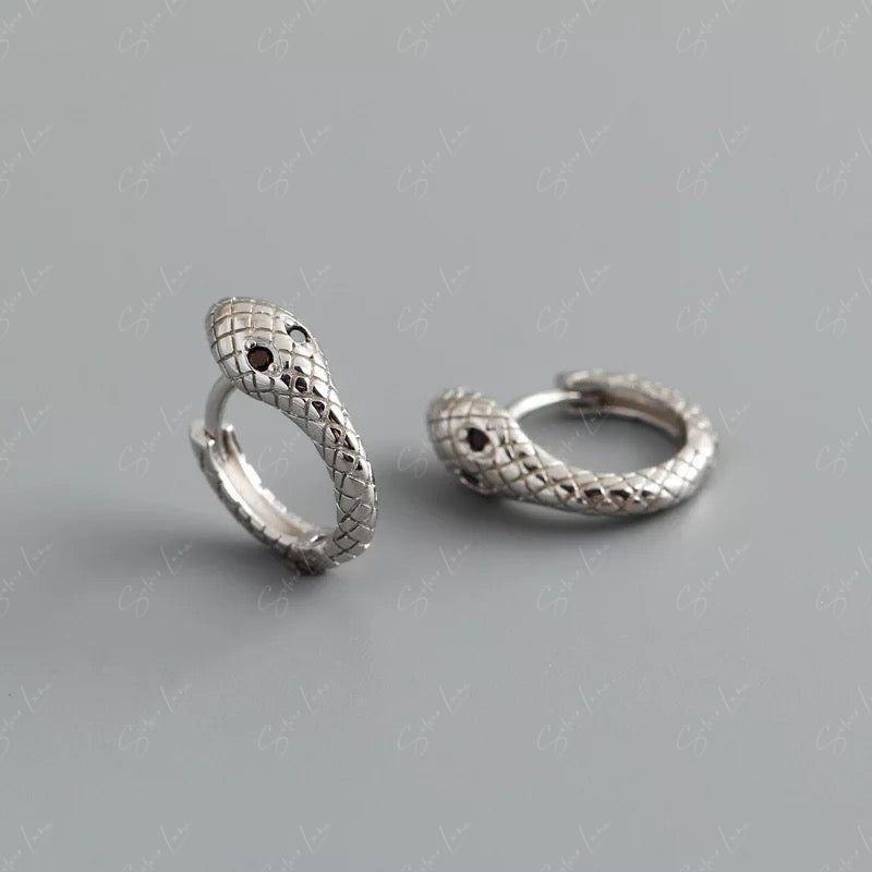 Cleopatra serpentine snake hoop earrings