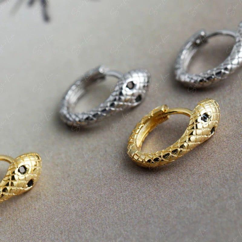 snake hoop earrings