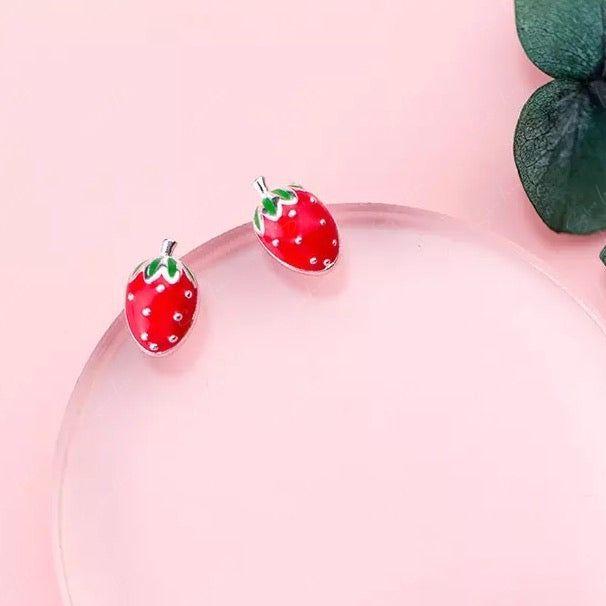 strawberry stud earrings