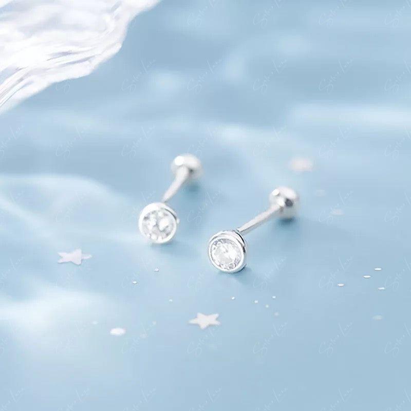 Solitaire CZ stud earrings