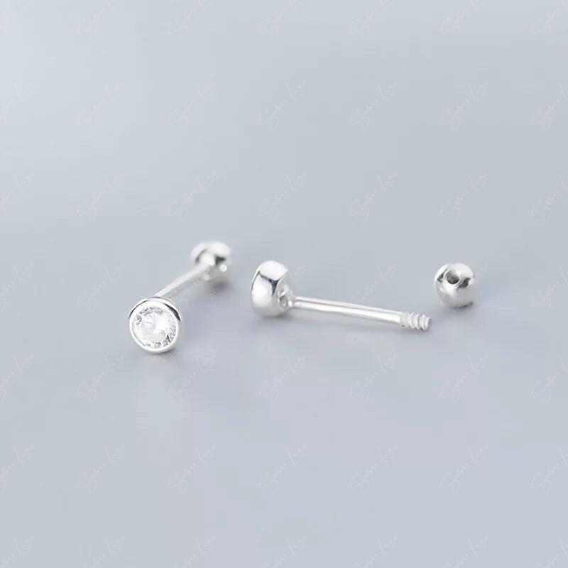 Solitaire CZ stud earrings