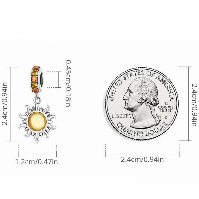 Sun sterling silver pendant dangle charm