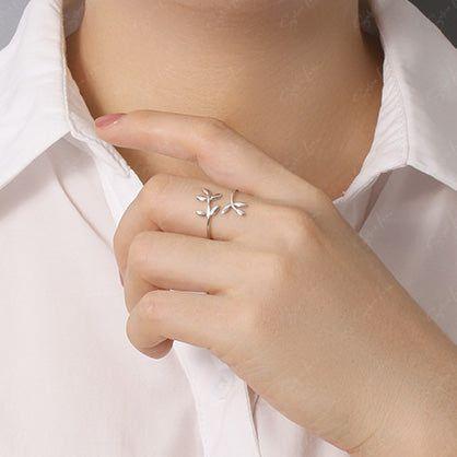 adjustable leaves wrap ring