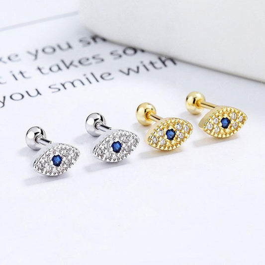 evil eyes screw back earrings