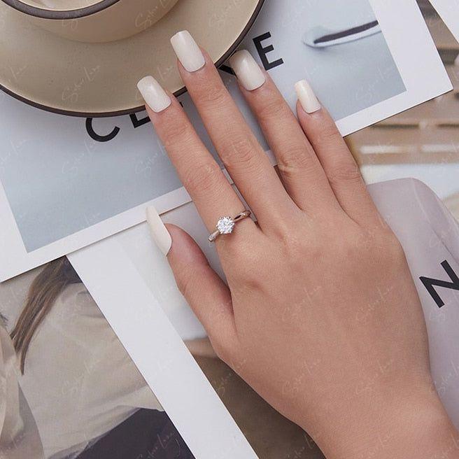 Moissanite engagement ring