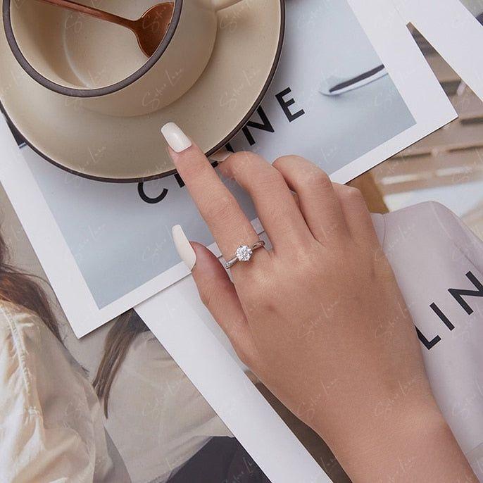 Moissanite engagement ring