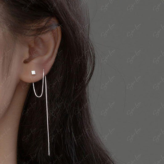 box threader earrings