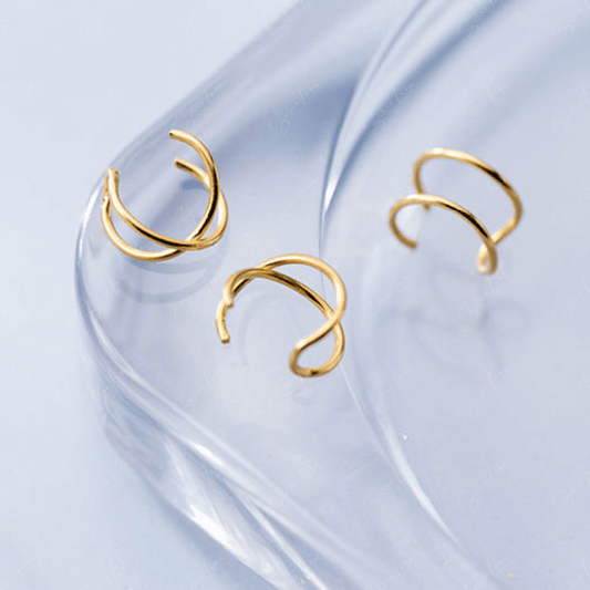 minimalist silver ear cuffs