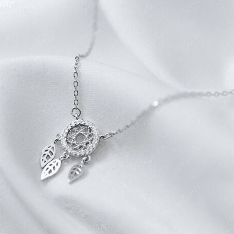 dream catcher necklace in sterling silver
