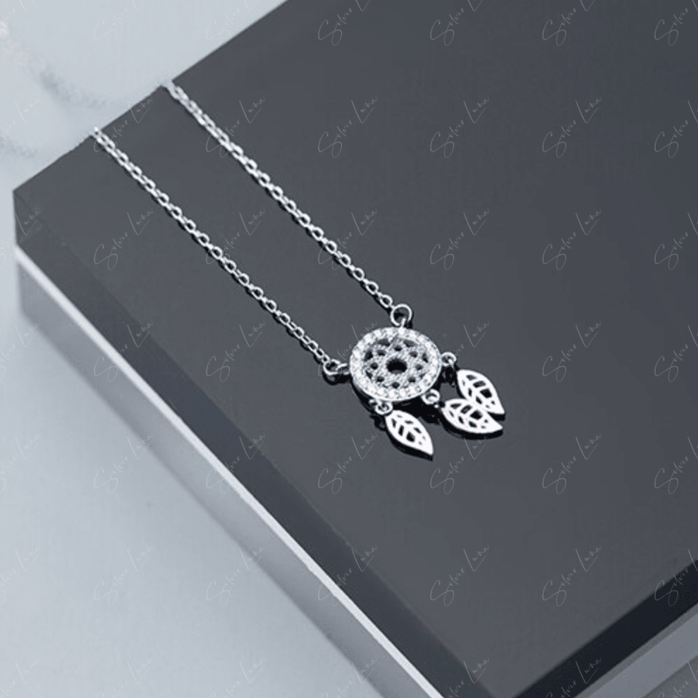 dream catcher necklace in sterling silver