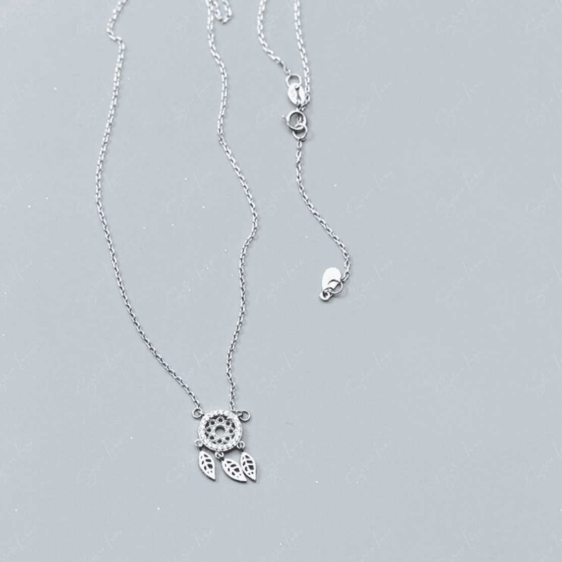 dream catcher necklace in sterling silver