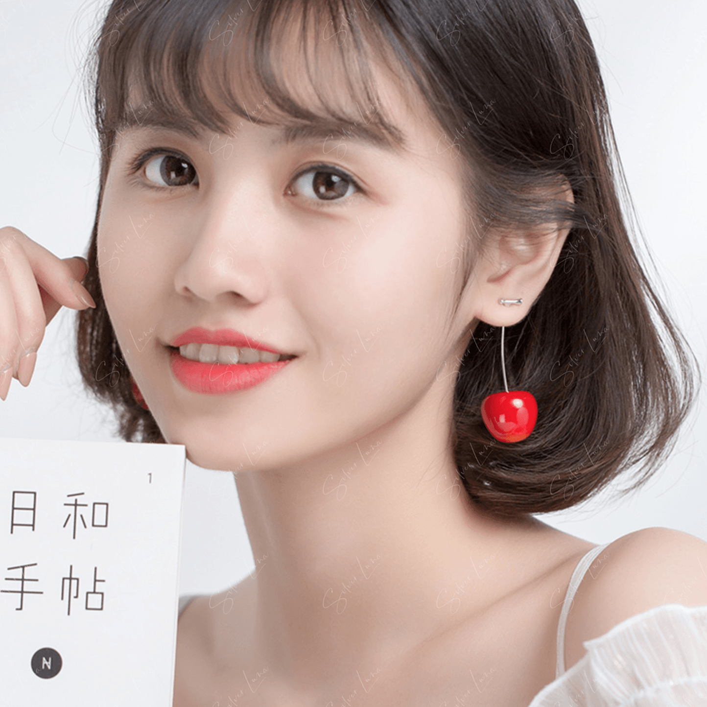 red cherry earrings