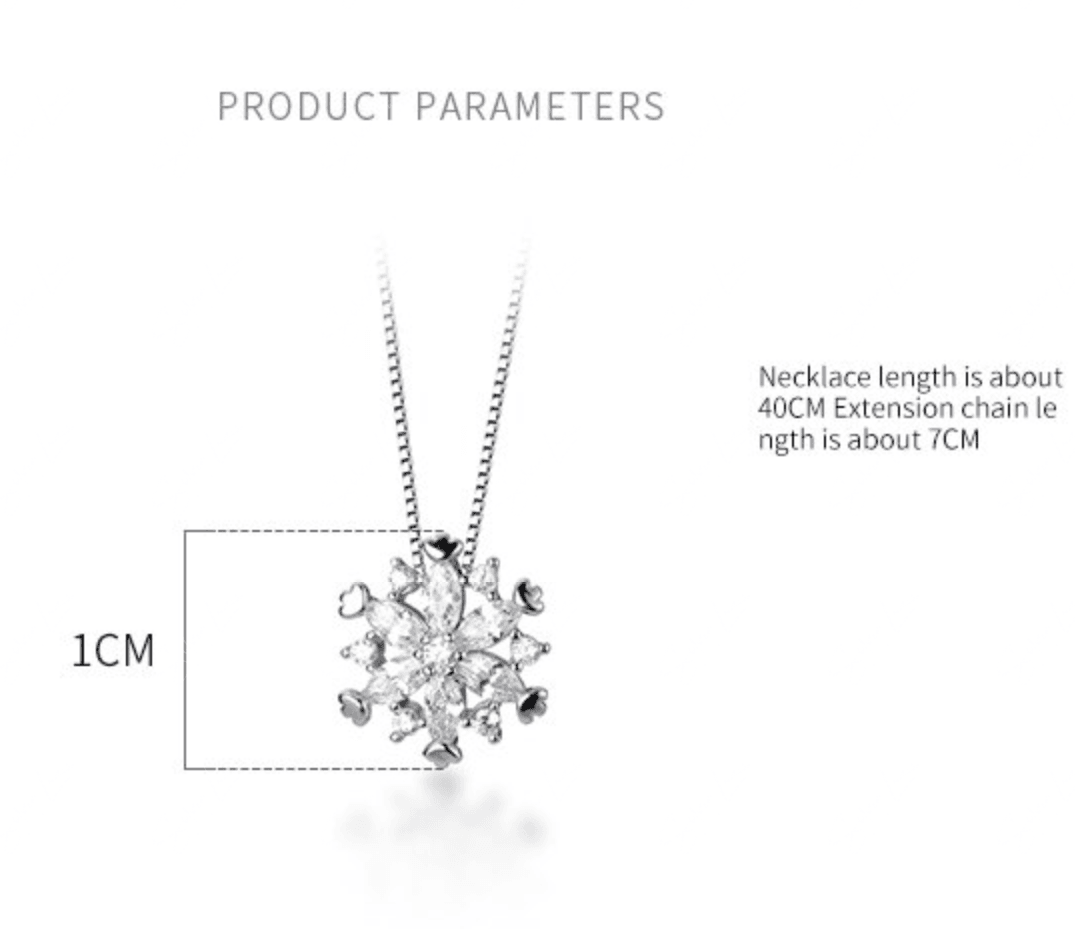 Snowflake cubic zirconia pendant necklace