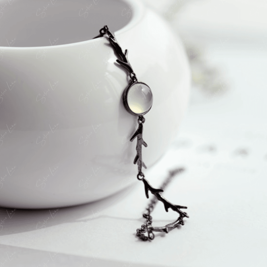 tree branch silver bracelet