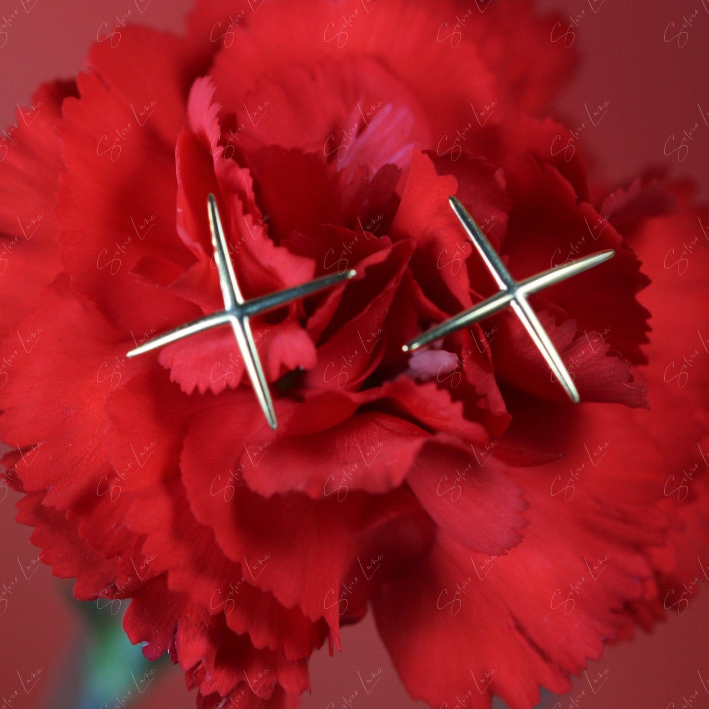 X shape stud earrings