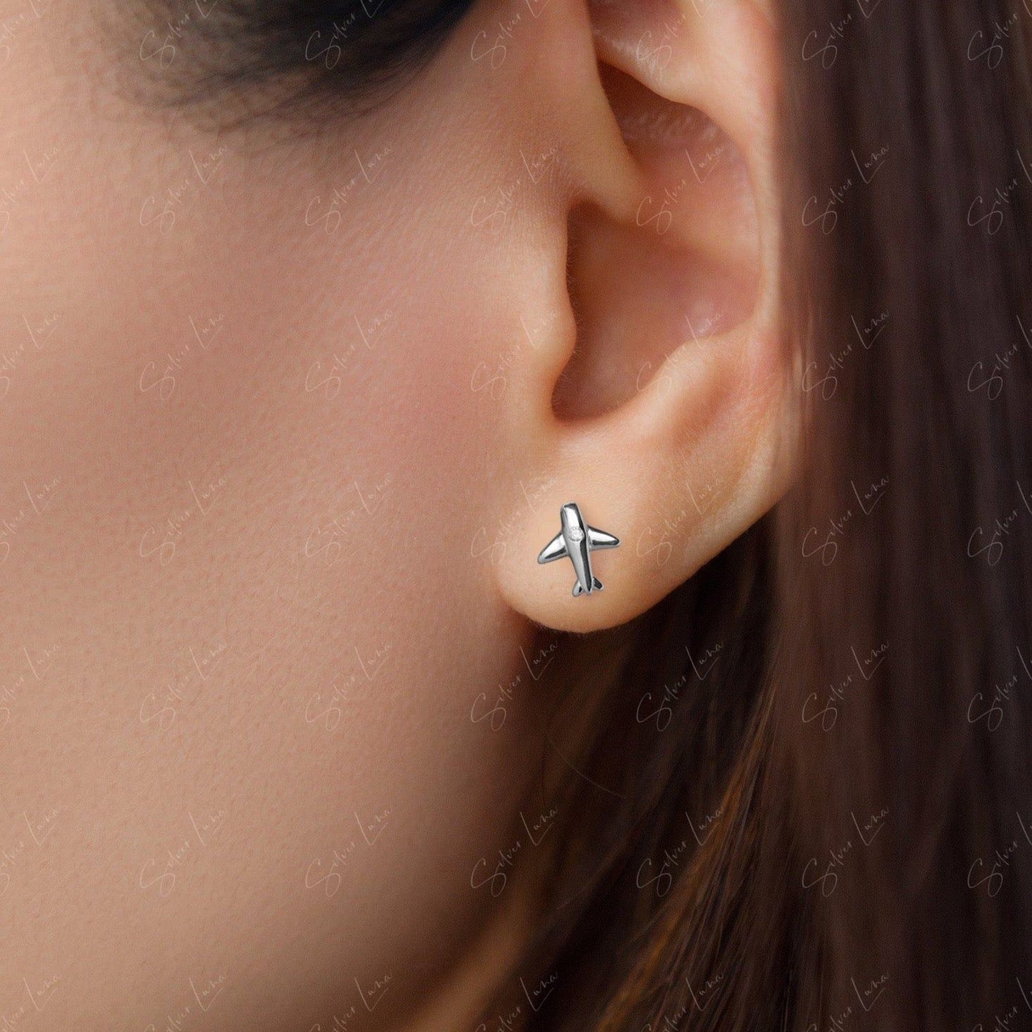 cute airplane stud earrings