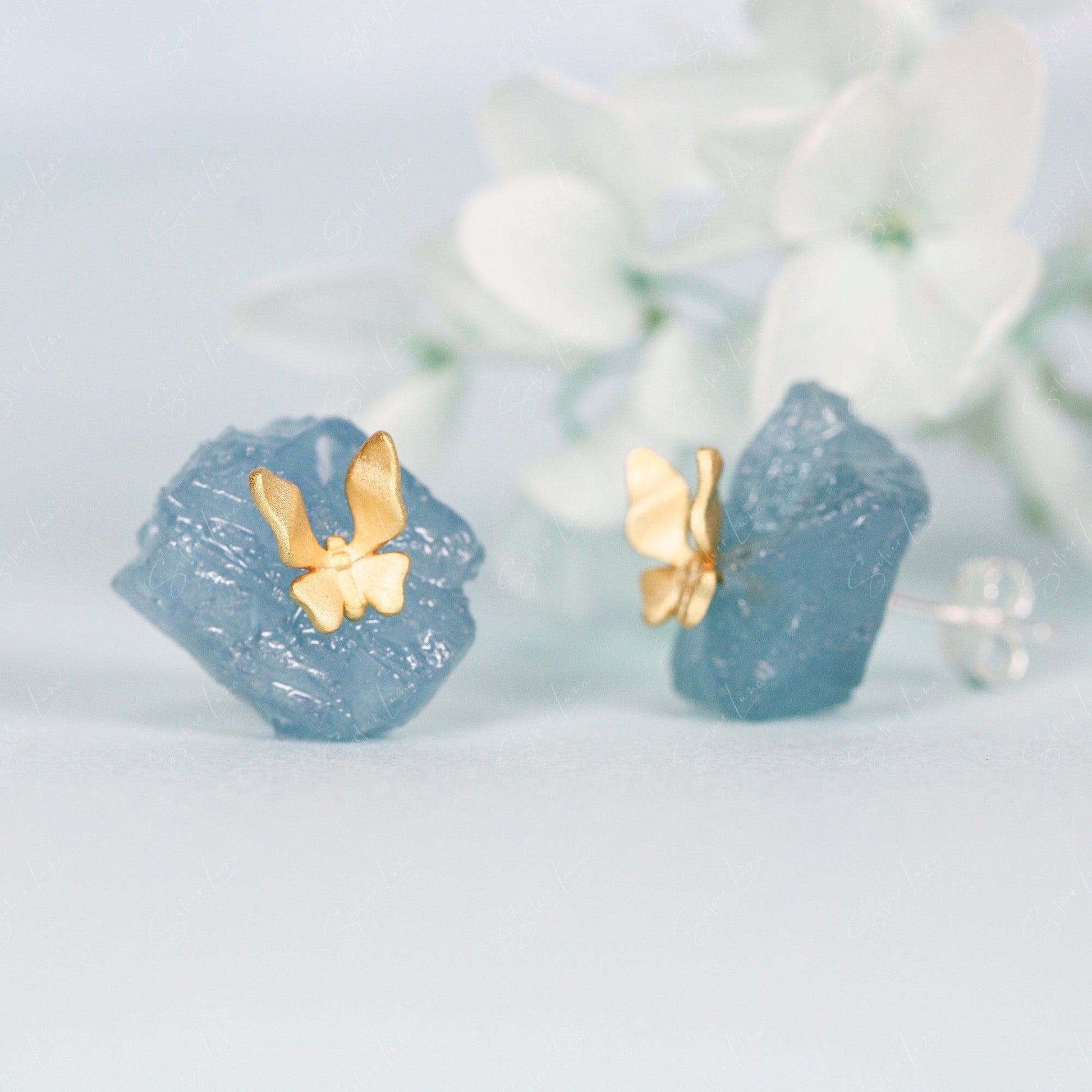 natural stone stud earrings