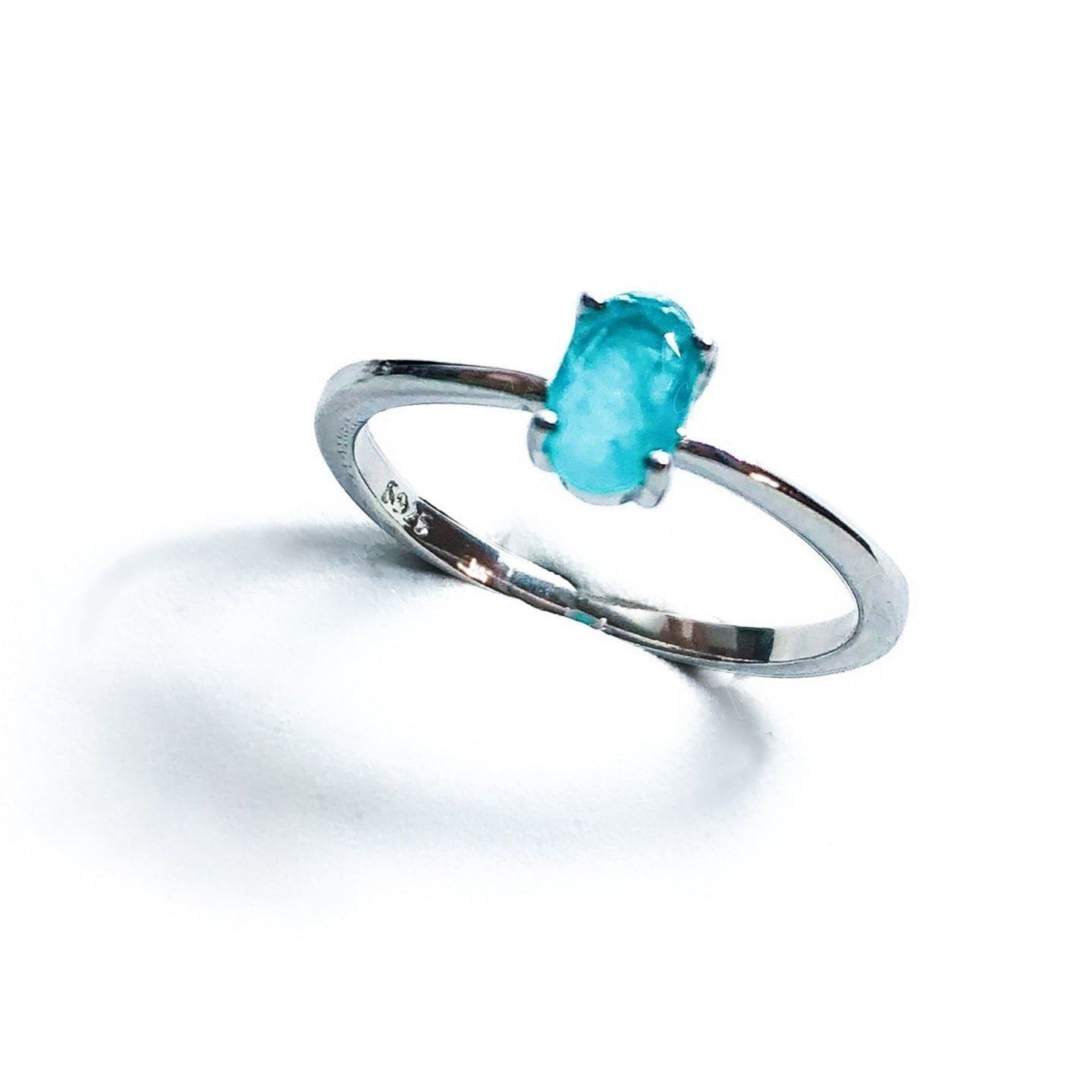 Turquoise tourmaline sterling silver ring
