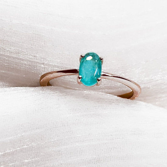 Turquoise tourmaline sterling silver ring