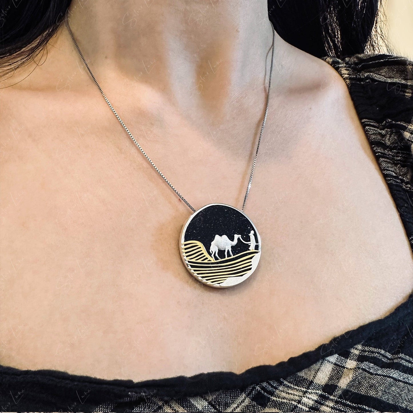 unique blue sandstone pendant