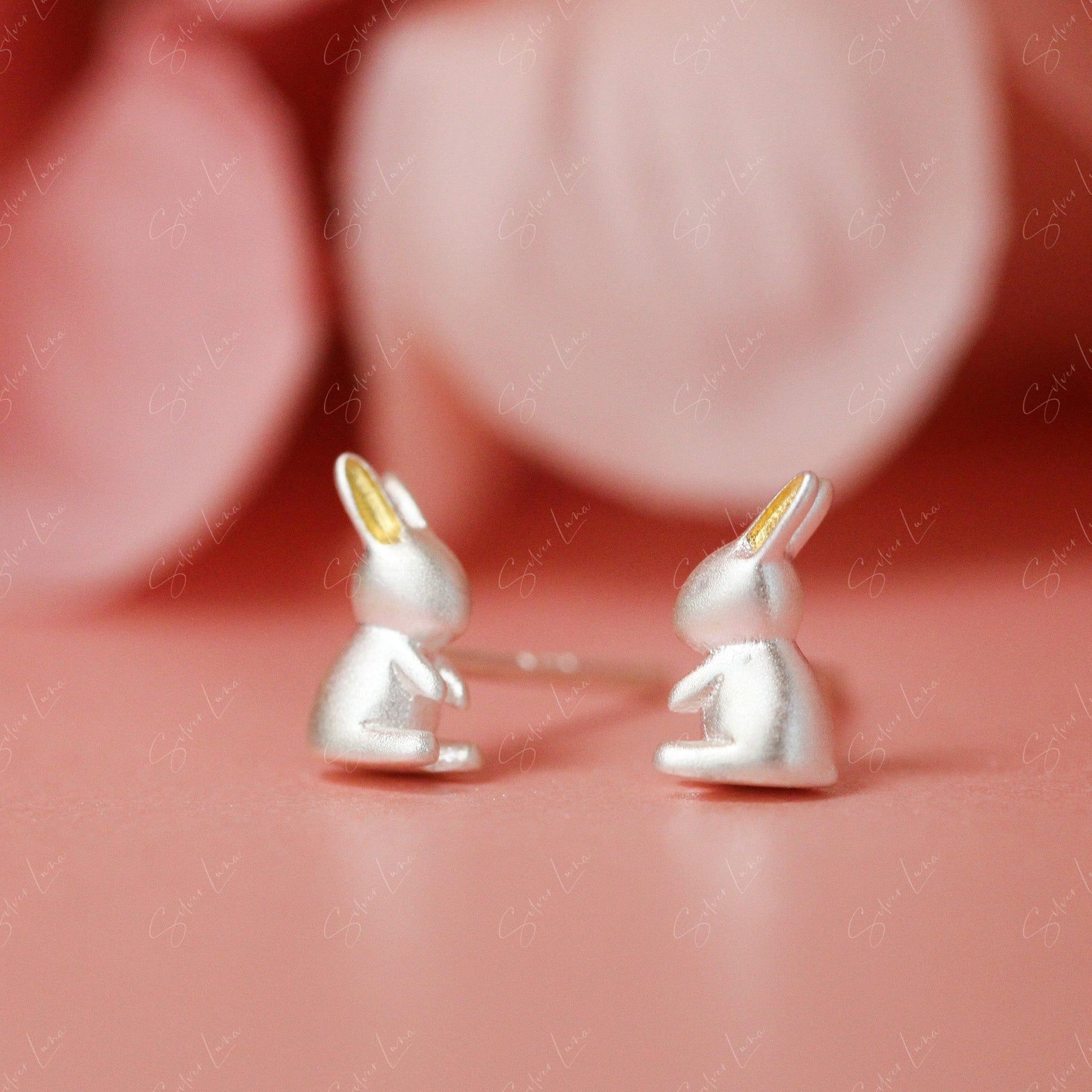 cute rabbit bunny stud earrings