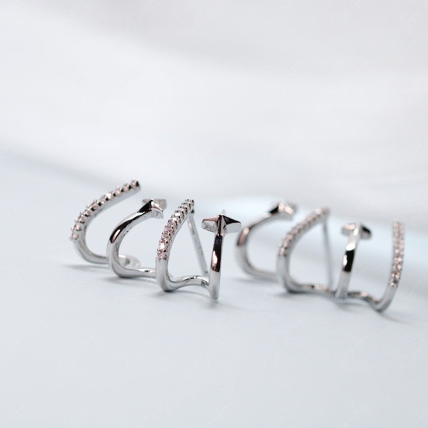 Star wrap micro zircon sterling silver stud earrings