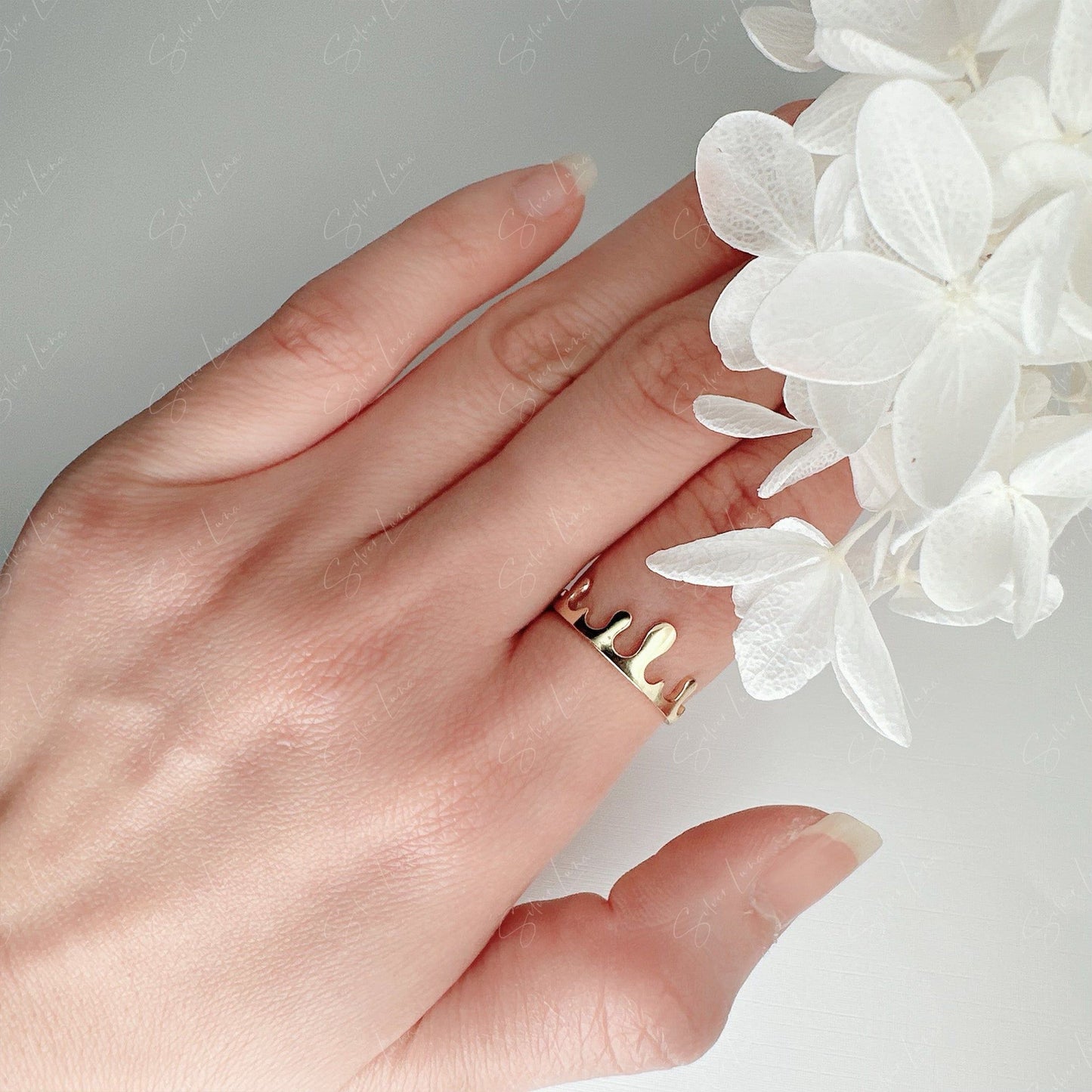 dripping open band ring