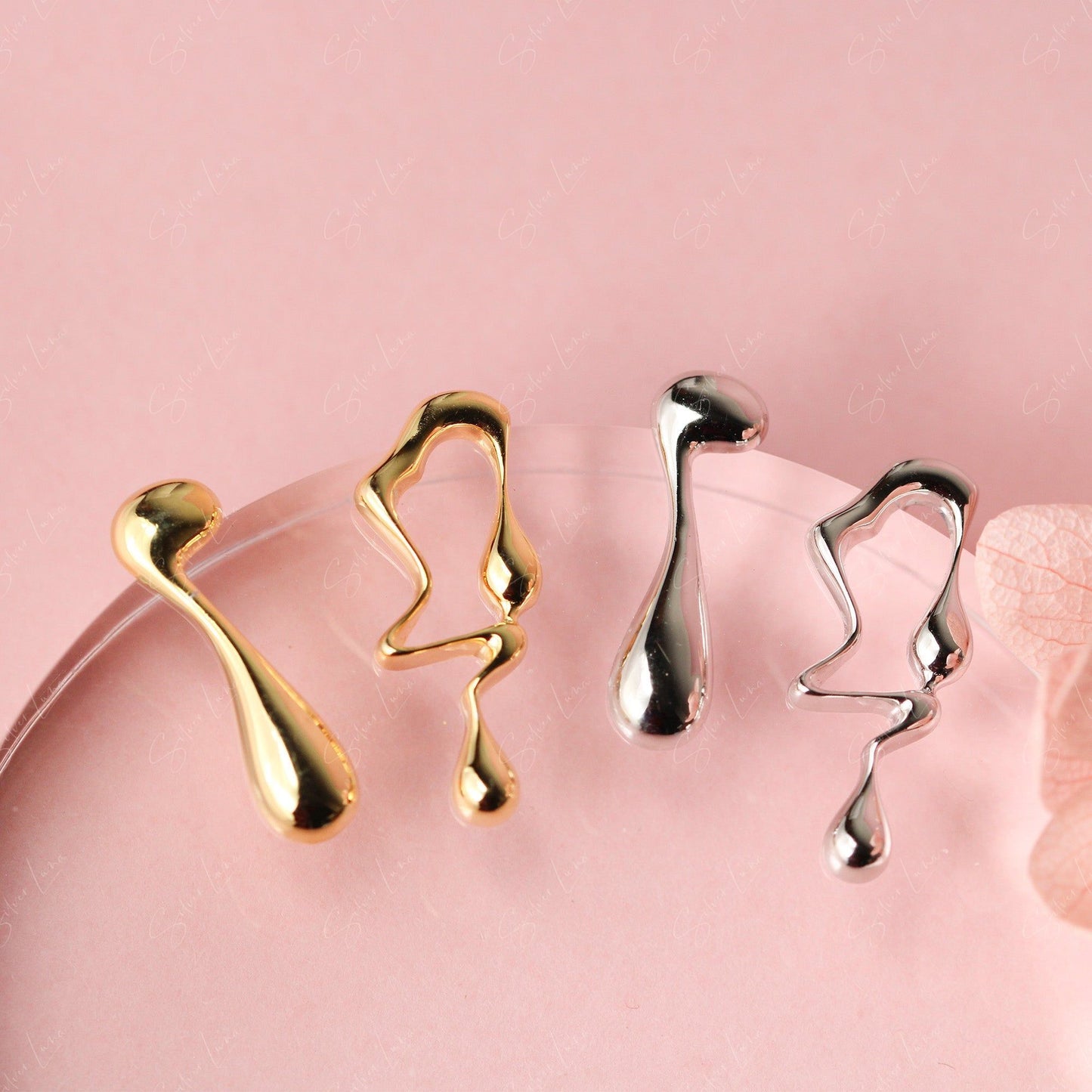 droplet stud earrings
