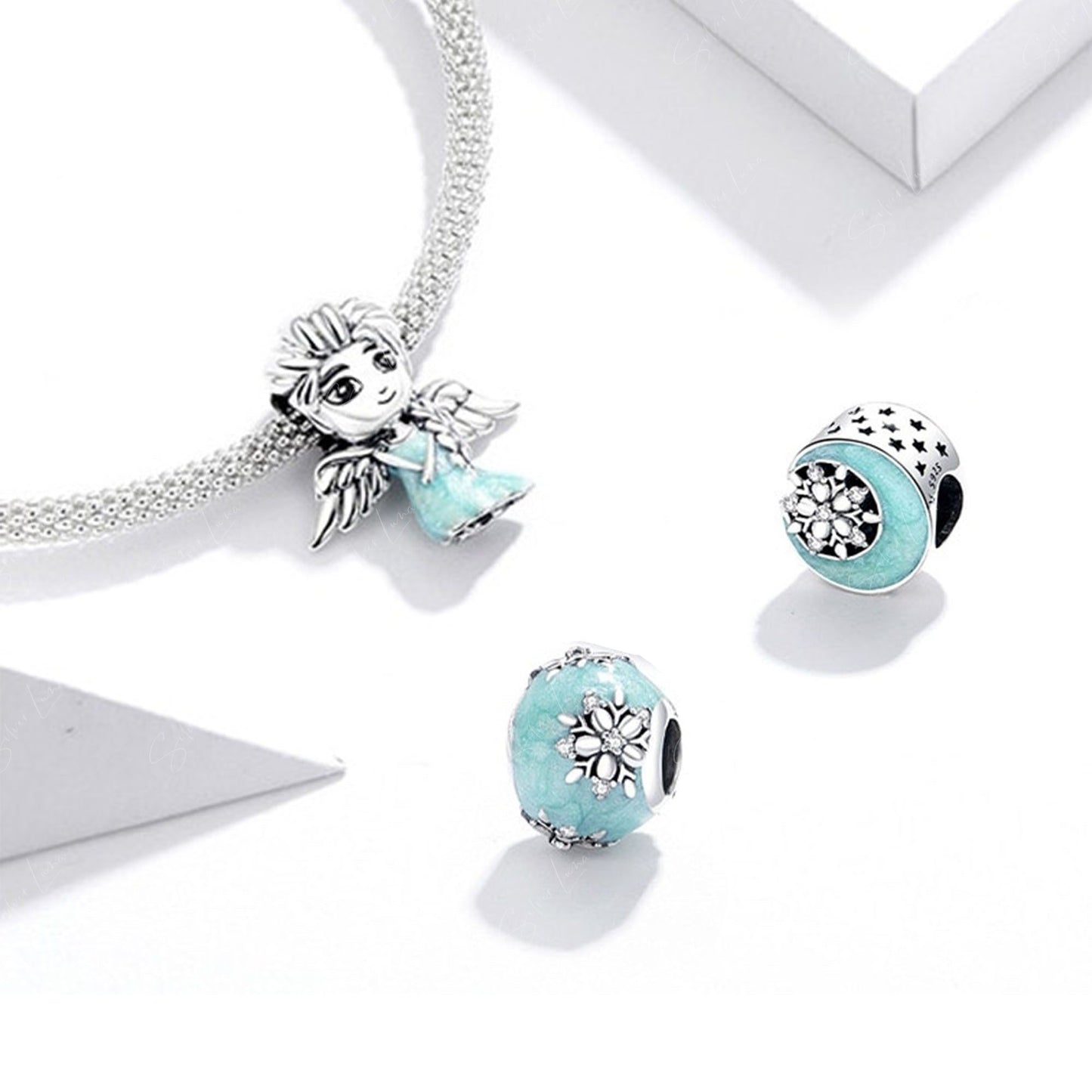 snow fairy sterling silver bead charm for bracelet