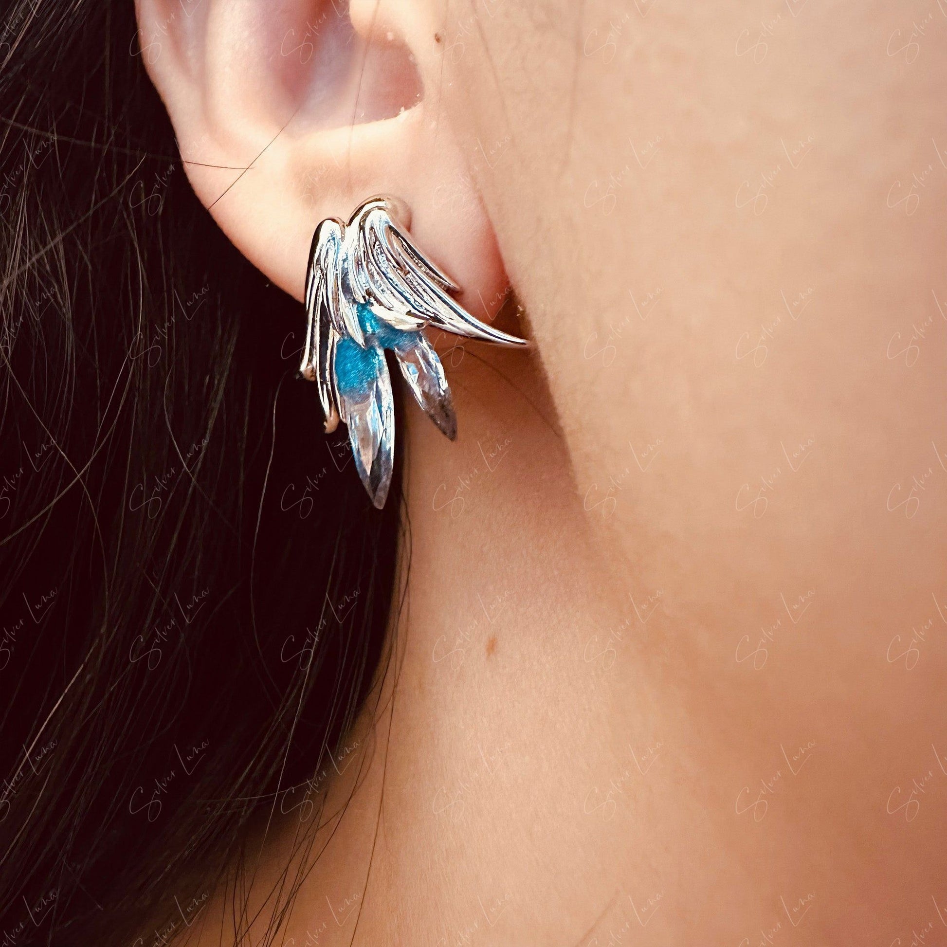 feather stud earrings