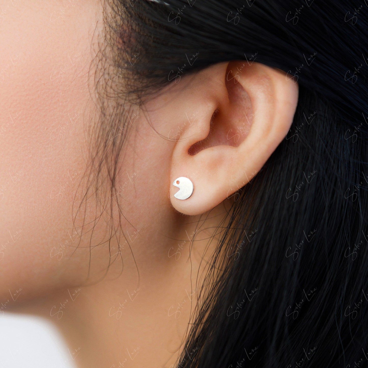 Ghost sterling silver stud earrings