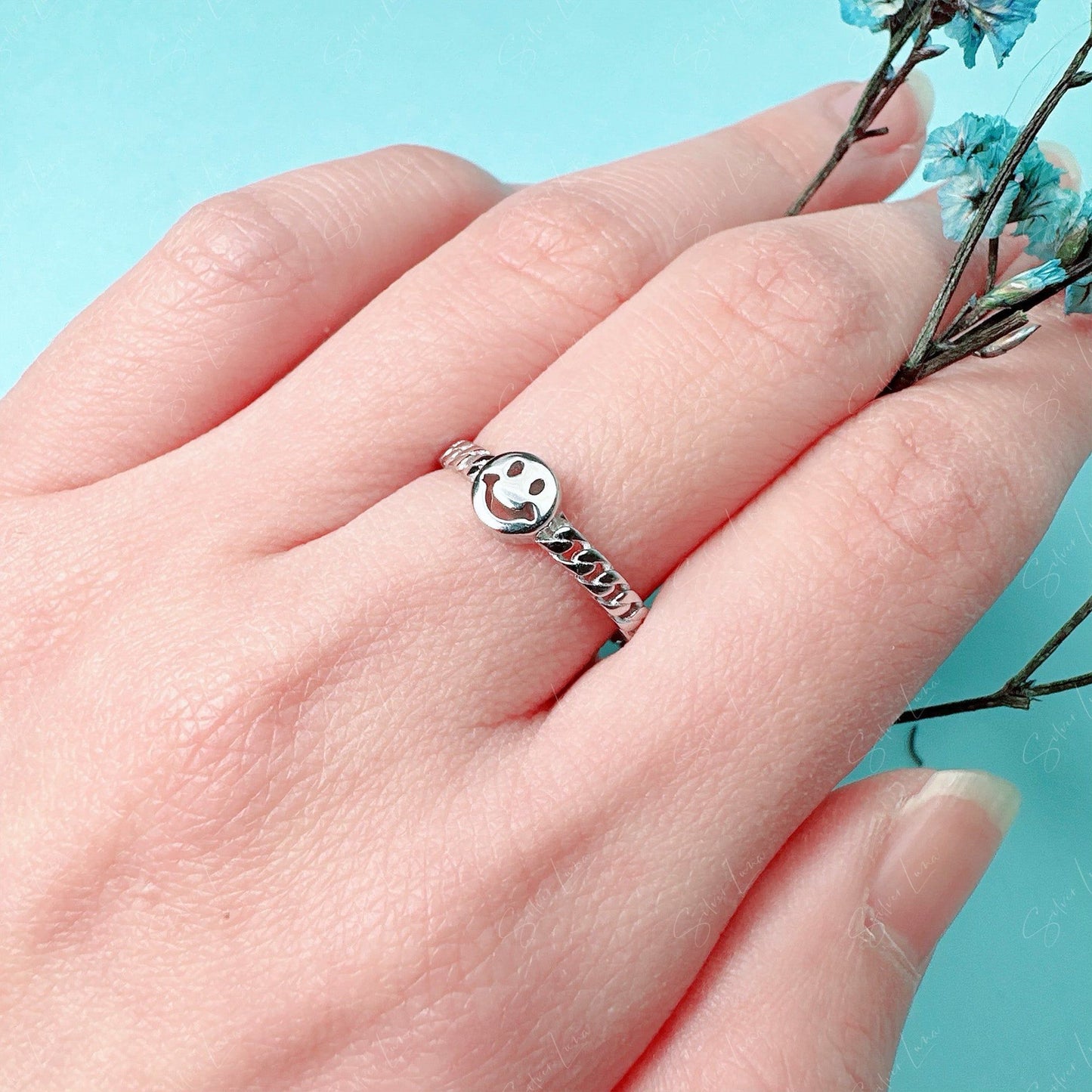 cute smile face ring