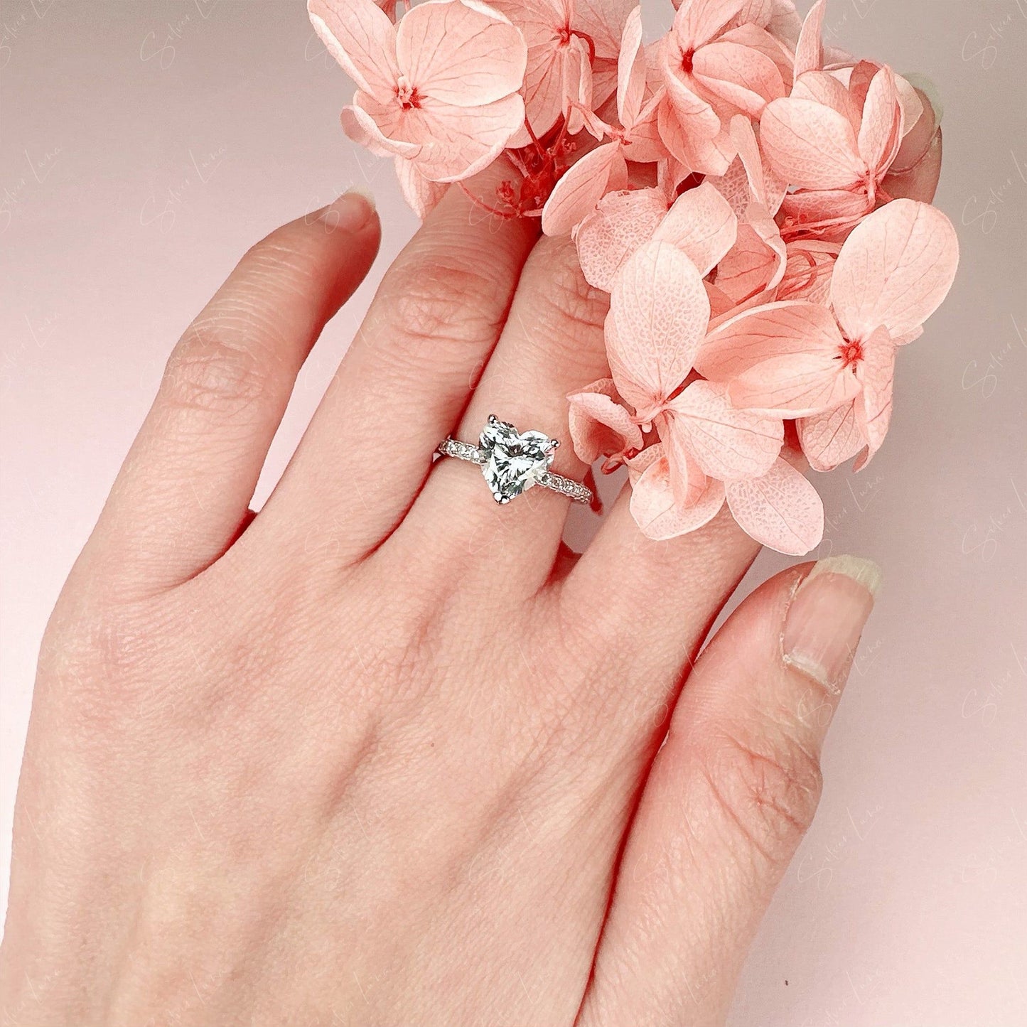 heart Moissanite engagement ring