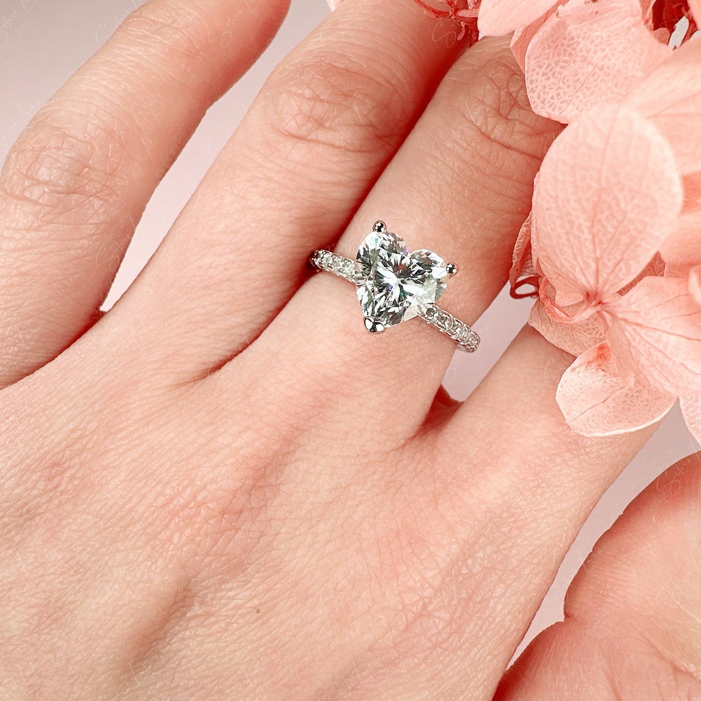 heart Moissanite engagement ring