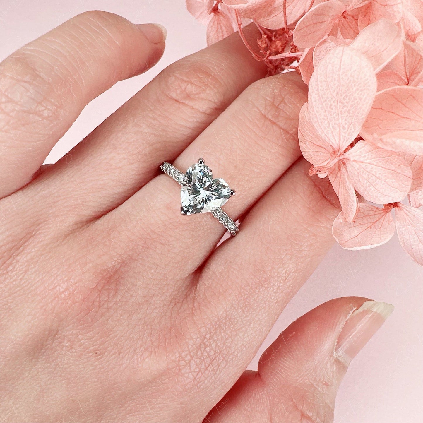 heart Moissanite engagement ring