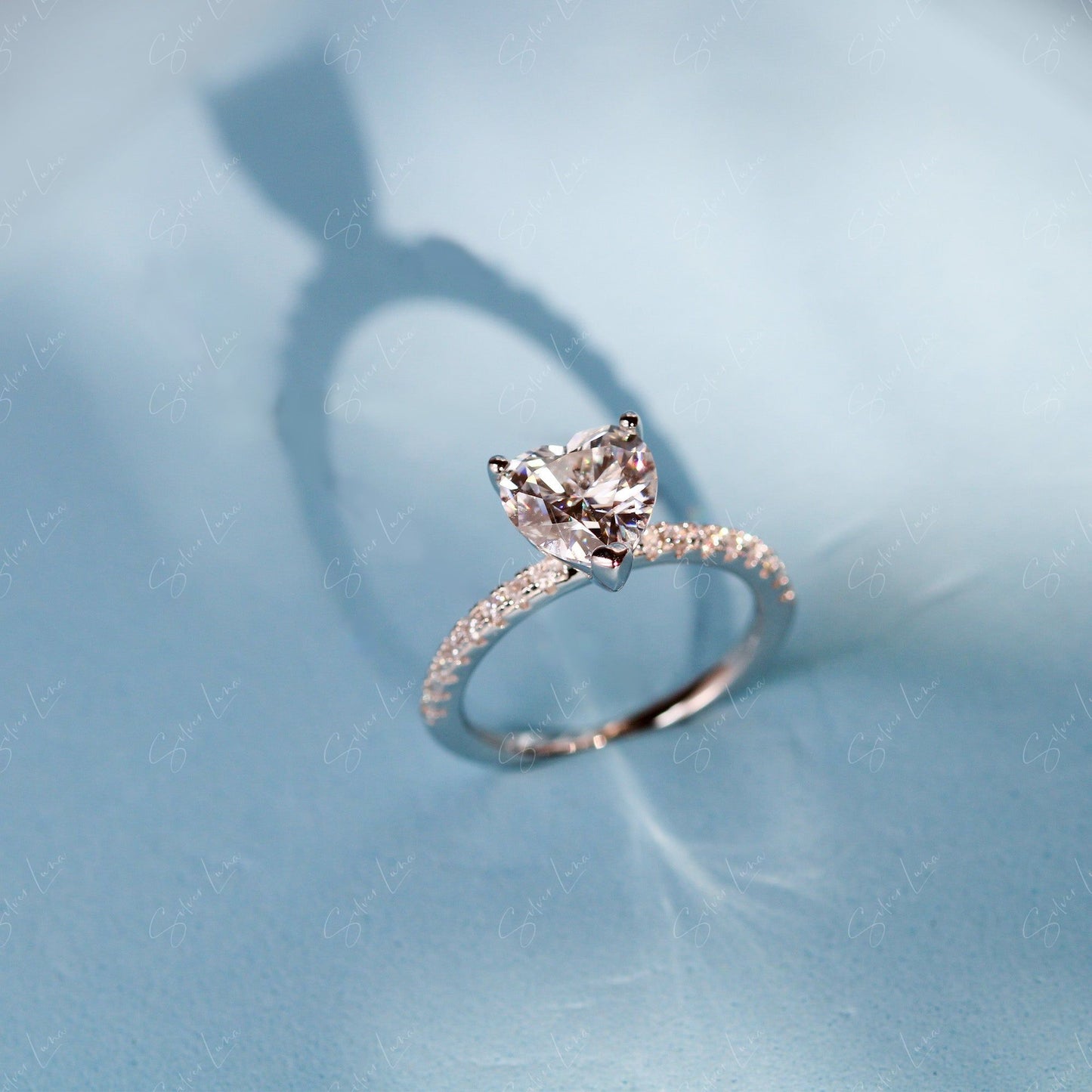 heart moissanite engagement ring