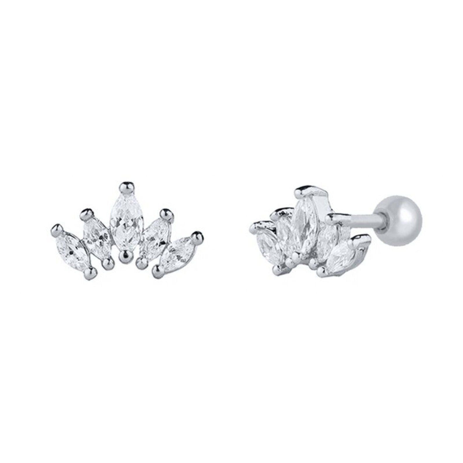 silver screw back earrings