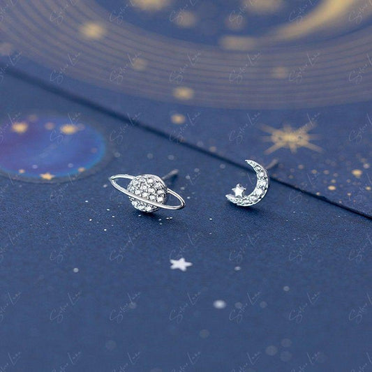 galaxy themed stud earrings