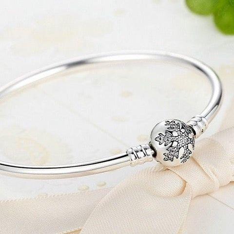 snowflake bangle bracelet for charm