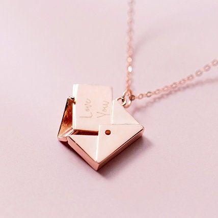 Valentine love letter silver pendant