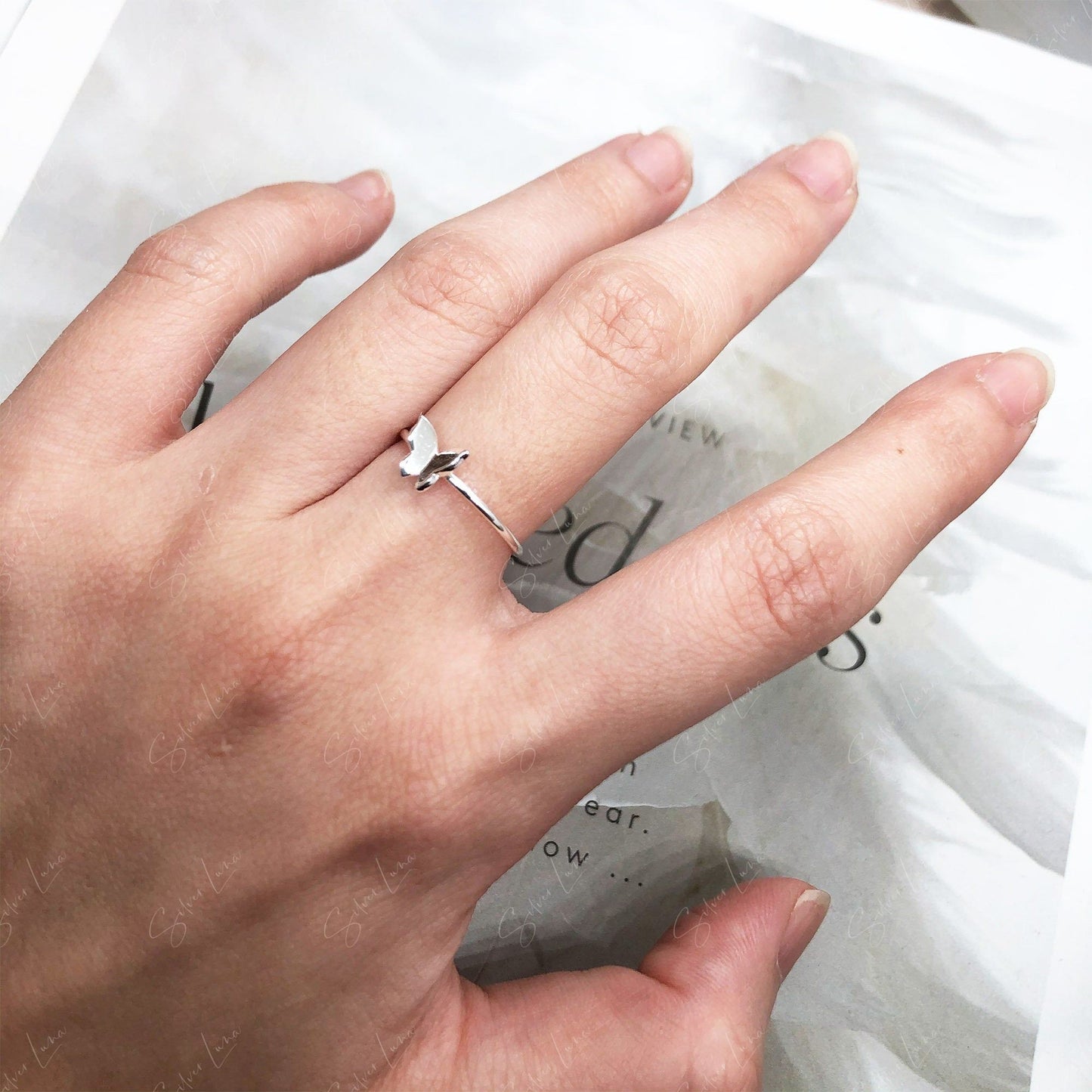 butterfly silver ring