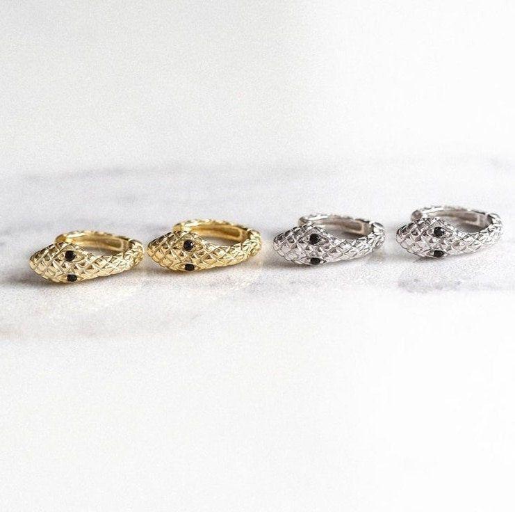 snake hoop earrings